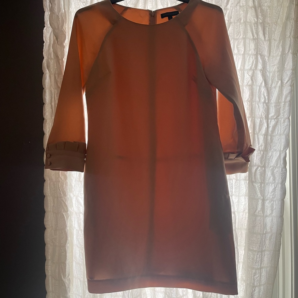 Banana Republic Elegant Ruffle Cuff Sleeve Peach Dress